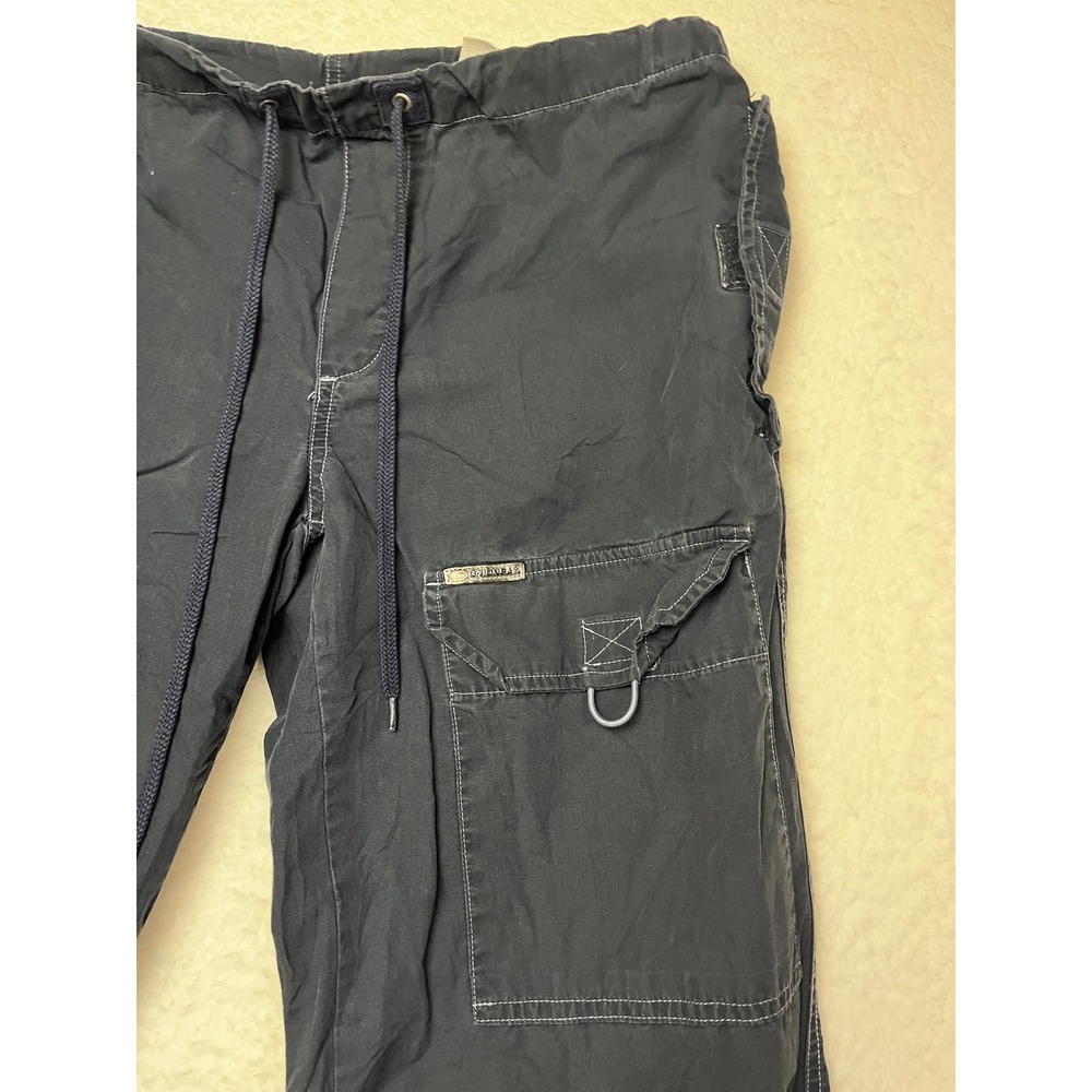 Unionbay Cargo Pants Mens Small Black Vintage Y2K Utility Cotton Drawstring 3730